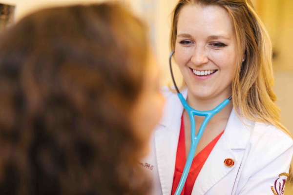 physician assistant student with stethoscope