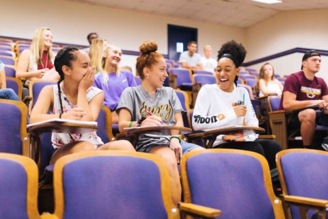 students sitting in lecture hall