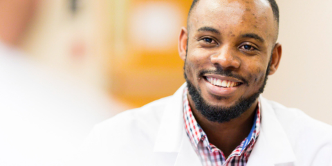 smiling male pharmacy student