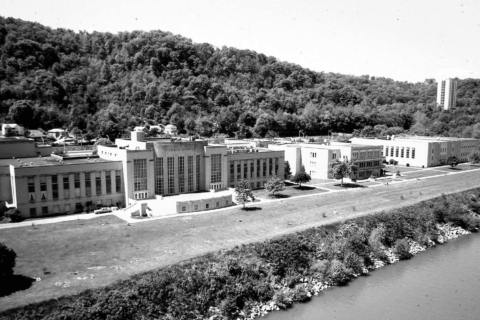 campus in black and white