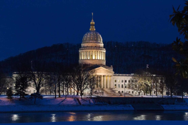 Capitol Dome on a wintry night